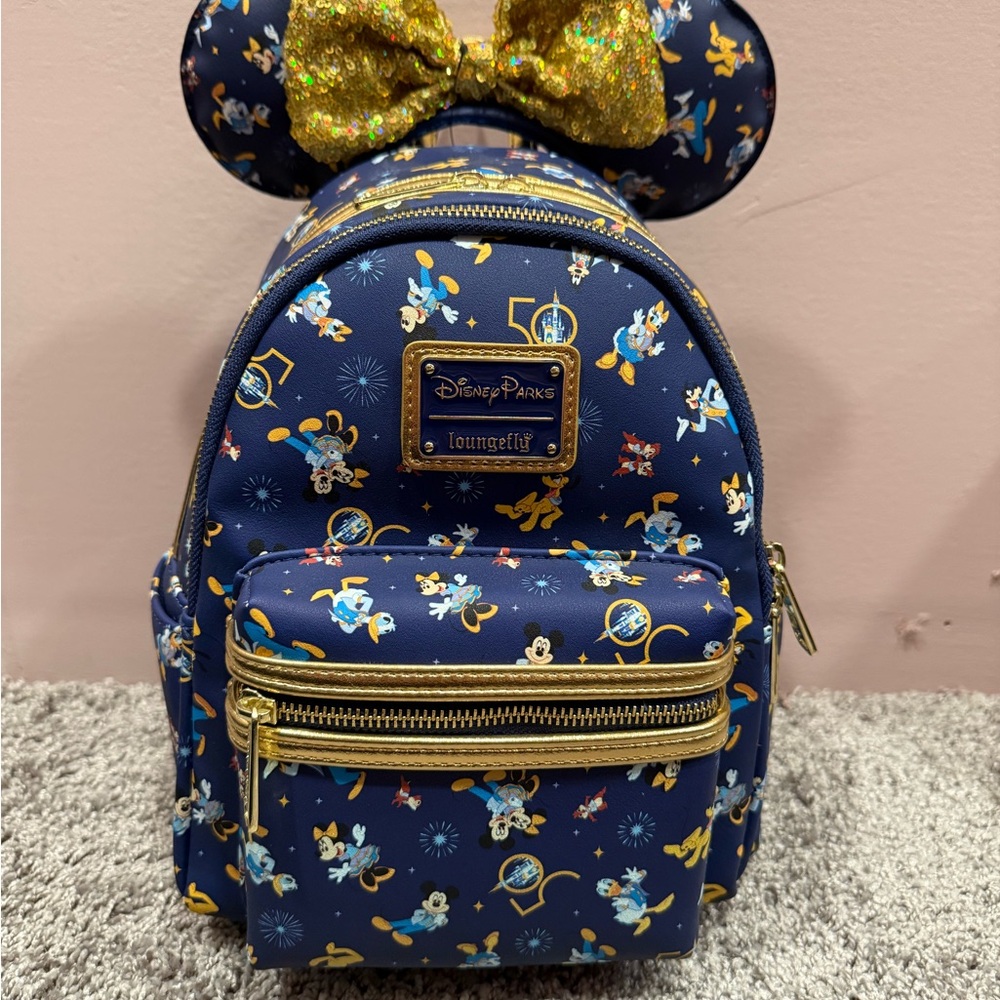 Disney Loungefly 50th Anniversary Backpack & Ears